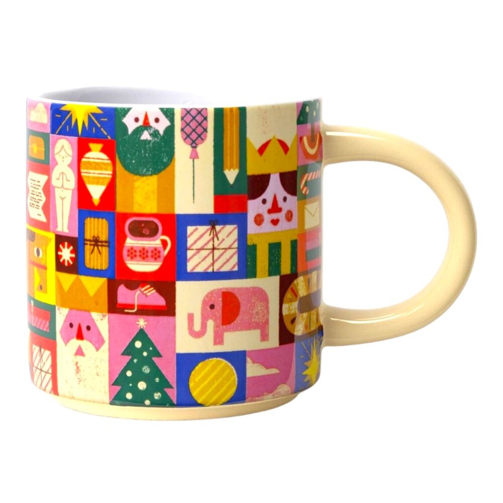 NWT! Cecilia Ruiz Illustrated Holiday Mug | Wondershop Target | Colorful Folk Ar